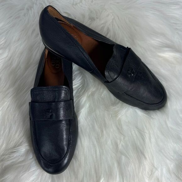 Franco Sarto Brixley Black Leather Loafers Sz 7 - Picture 1 of 7
